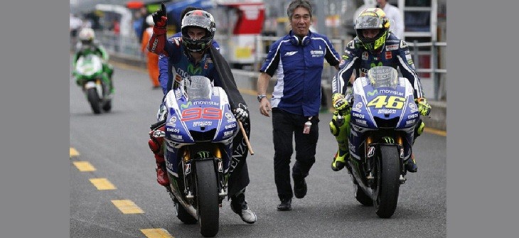 Jorge Lorenzo (99) dan Valentino Rossi (46).