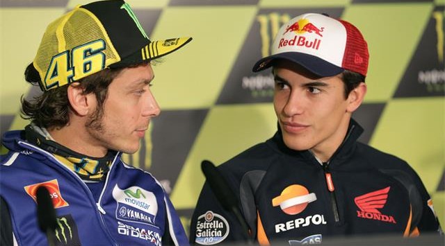 Valentino Rossi dan Marc Marquez 