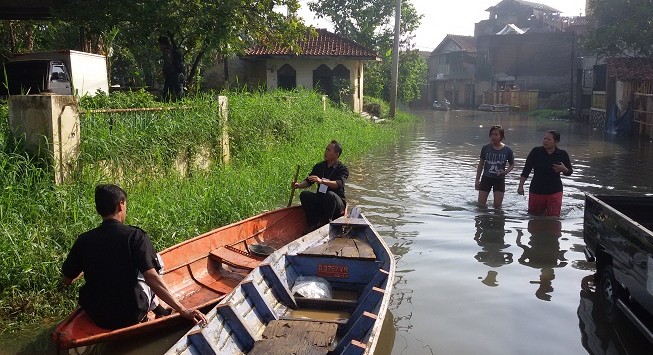 Kampung Cieunteung yang kerap kebanjiran di musim hujan.