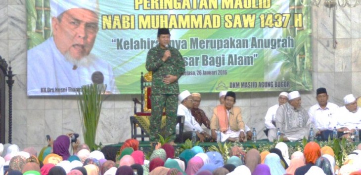 Danrem 061/Sk Kolonel Inf Fulad saat Peringatan Maulid Nabi Muhammad SAW