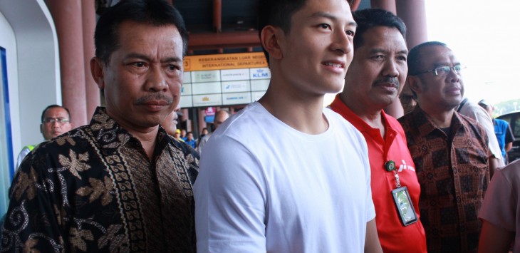 Rio Haryanto di Bandara Soekarno-Hatta.