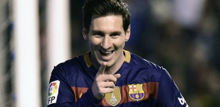 Lionel Messi melakukan selebrasi gol ke gawang Rayo Vallecano. FOTO: Getty Images