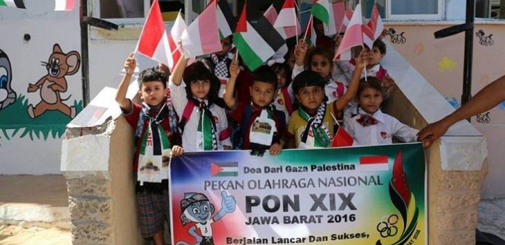 anak anak warga jalur Gaza Palestina dukung PON XIX jabar