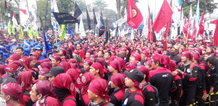 Aksi demo buruh