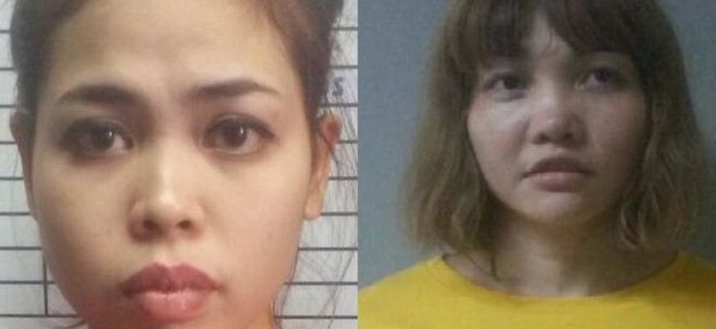 Siti Aisyah dan Doan Thi Huong terancam hukuman mati jika terbukti bersalah. (Polisi Diraja Malaysia/BBC)