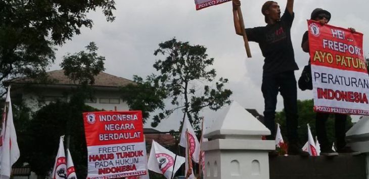 Demo Freeport di DPRD Jabar, Bandung. Foto/Atep Kurniawan.