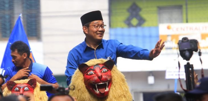 Ridwan Kamil saat menghadiri acara deklarasi Partai Nasdem untuk Pilgub Jabar 2018. (Riana Setiawan)