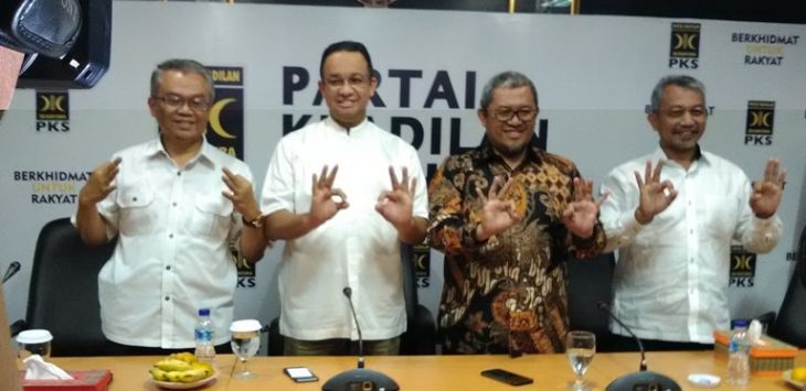 Cagub DKI Anies Baswedan mengunjungi DPW PKS Jawa Barat. (Atep)