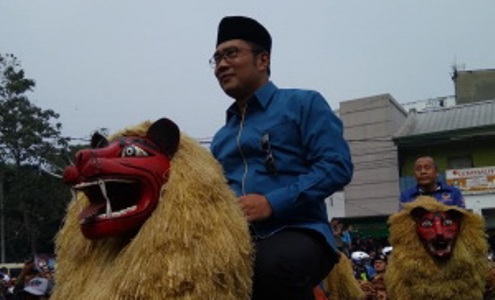 Ridwan Kamil saat menghadiri acara deklarasi Partai Nasdem untuk Pilgub Jabar 2018. (rmo)