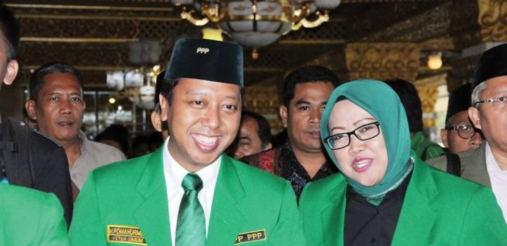 Ketua Umum DPP PPP Romahurmuzy dan Ketua DPW PPP Jabar, Ade Munawaroh Yassin.