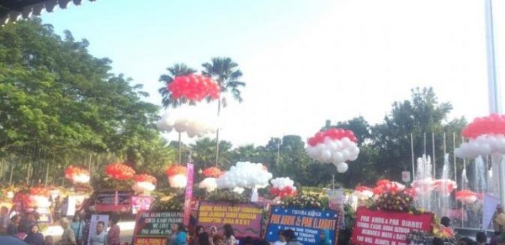 Balon Merah Putih penuhi kantor Balaikota, Senin (8/5/2017)