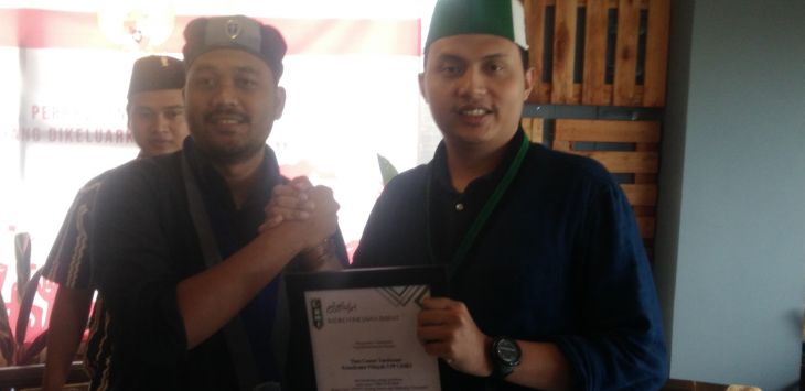 Ketum Badko HMI Jabar, Achyar Al Rasyid (kanan) bersama Korwil 3 PP GMKI, Theo Cosner Tambunan (nida)
