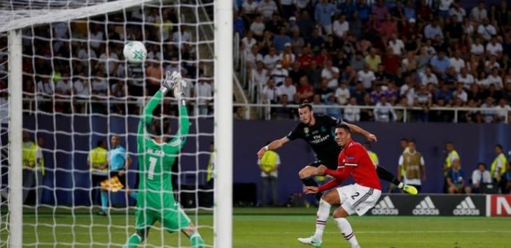 Pertandingan Real Madrid vs Man United di UEFA Super Cup yang digeber di Philip II Arena, Skopje, Macedonia, Rabu (9/8) dini hari Wib berakhir untuk kemenangan Real Madrid. (Reuters)