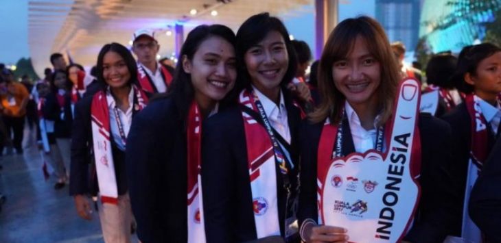 Kontingen atlet Indonesia yang ikuti acara pembukaan SEA Games 2017. (Jawapos)