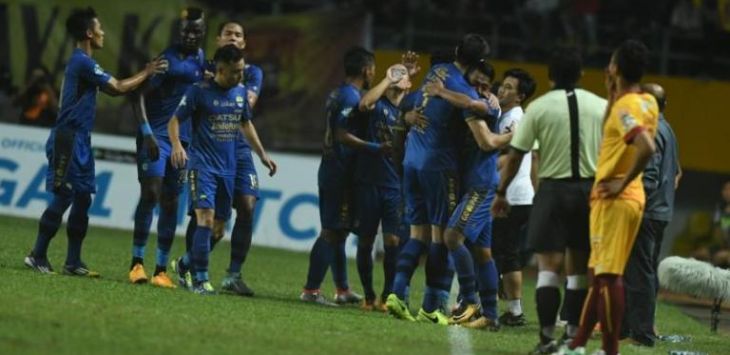 Selebrasi pemain Persib Bandung