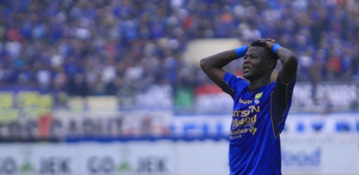 Striker Persib Bandung, Ezechiel Aliadjim N`Douasel (Foto: Riana Setiawan)