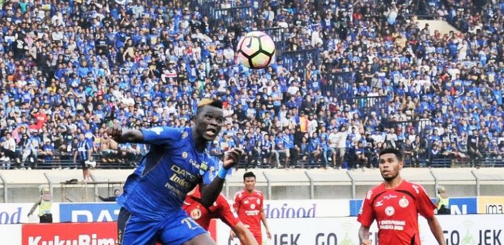Ezechiel dalam pertandingan Persib vs Semen Padang. (Taufik Hidayat)