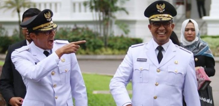 Gubernur dan Wakil Gubernur DKI Jakarta Anies Baswedan dan Sandiaga Uno