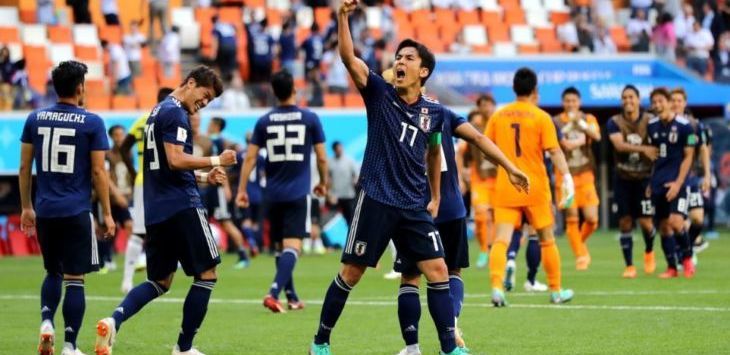 Selebrasi kemenangan Jepang atas Kolombia