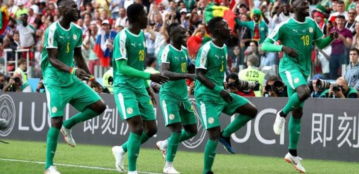 Senegal merayakan gol kedua ke gawang Polandia dalam laga kedua Grup H, Selasa (19/6/2018)