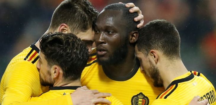 Selebrasi Romelu Lukaku mencetak gol untuk Belgia. (Foto: Francois Lenoir/Reuters)