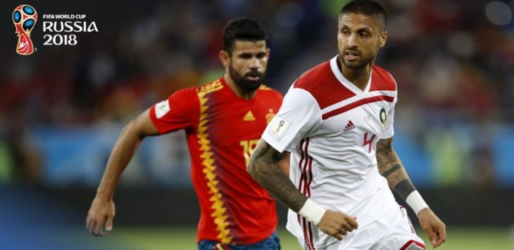 Spanyol hanya mampu bermain imbang 2-2 lawan Maroko di Kaliningrad Stadium, Selasa (26/6/2018) dini hari WIB. (FIFA WorldCup)