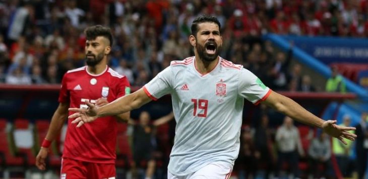 Diego Costa menjadi pahlawan kemenangan Spanyol atas Iran (@fifaworldcup/twitter)