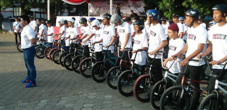 Sebanyak 185 rider mengikuti kompetisi 'Invitasi Olahraga Ekstrem BMX Freestyle Tingkat Provinsi Jabar 2018.Foto:Fidhiah Nur Shabrina/pojokbandung