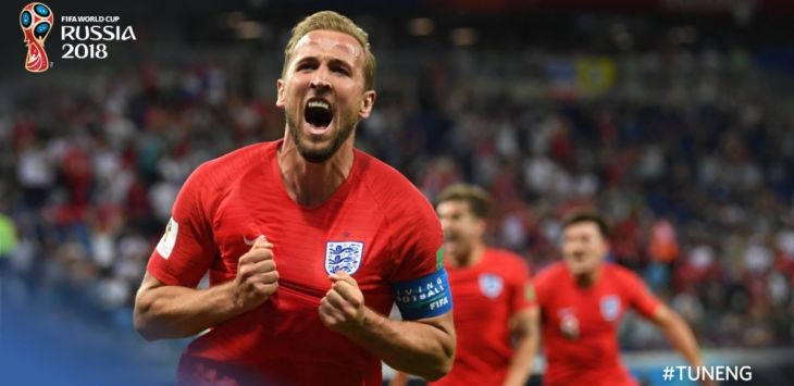 Kapten timnas Inggris Harry Kane memuncaki daftar top skorer sementara Piala Dunia 2018. (@fifaworldcup2018/twitter)