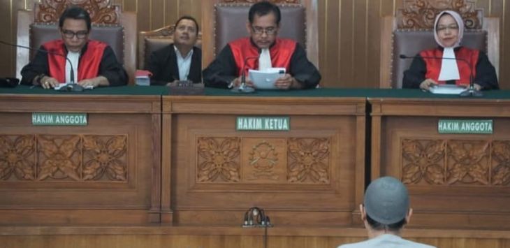 Susana sidang putusan pembubaran JAD di Pengadilan Negeri Jakarta Selatan.