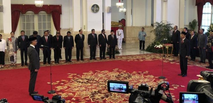 Pelantikan Agus Gumiwang sebagai Mensos. Foto:detikcom