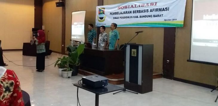 Sosialisasi Pembelajaran Berbasis Afirmasi bagi para guru jenjang SMP se-Kab. Bandung Barat di Hotel Endah Parahyangan (3/8).