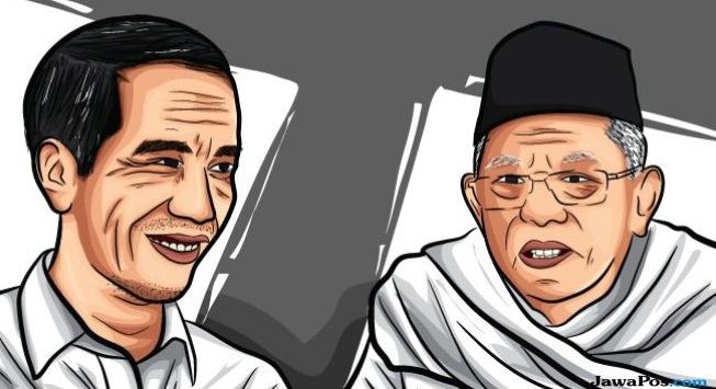 Joko Widodo dan KH Ma'ruf Amin. Foto:jawapos