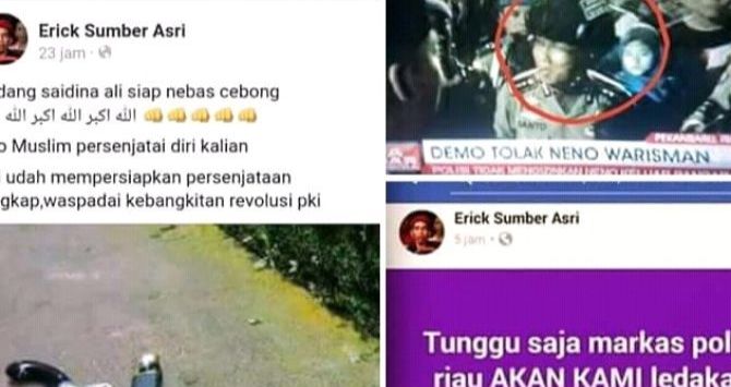 Postingan ancaman akun facebook yang ditujukan ke Polri. (Facebook/Tjin Kwang.)

