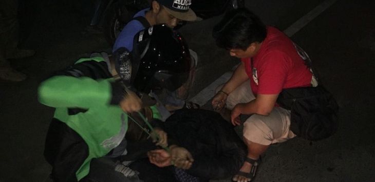 Momen polisi menyergap Ami, salah satu begal yang menewaskan mahasiswi Bandung, Shanda Puti Denata. Foto:detikcom