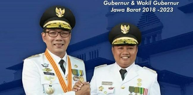 Gubernur Jabar Ridwan Kamil dan Wagub Jabar Uu Ruzhanul Ulum 