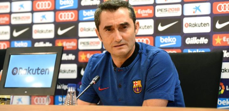 Ernesto Valverde - Pelatih Barcelona .(@fcbarcelona/twitter)