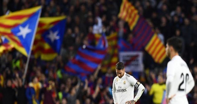 Barcelona luluh lantakkan perlawanan Real Madrid di El Clasico jilid 1 musim ini. (Gabriel Bouys/AFP)