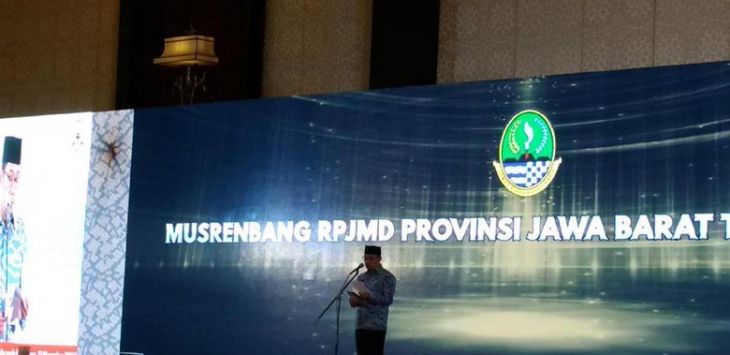 Gubernur Jabar Ridwan Kamil pada acara Musrenbang RPJMD 2018-2023 Jawa Barat, di Trans Luxury Hotel, Kota Bandung, Selasa (13/11/2018). 