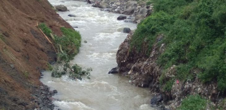 Lokasi Longsoran TPA Panembong di Kp Pangkalan, Desa Tanjungwangi, Kecamatan Cijambe, Subang, Selasa (12/2).