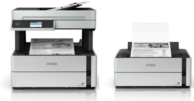 Printer Monokrom EcoTank M3170 (kiri) dan M1140 (kanan)