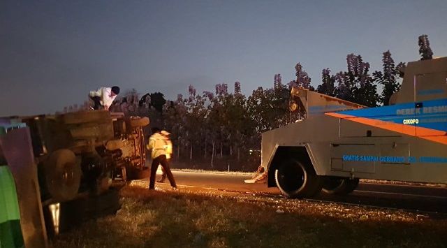 Suasana di lokasi kecelakaan beruntun di KM 150 Tol Cipali. Foto: Dok. Polres Majalengka