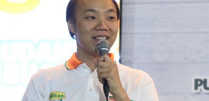 Christofer Samuel Lesmana selaku Business Unit Head for Baby and Kids Food Nutrition, Kalbe Nutritionals memaparkan dukungan Milna untuk Gen Bapur.Foto: Istimewa