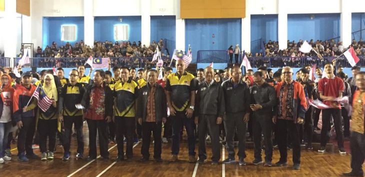 OLAHRAGA: Sejumlah atlet Indonesia-Malaysia mengikuti Kompetisi olahraga Sukan Malaysia Indonesia (Sukmalindo) ke-12 di Kampus Universitas Pendidikan Indonesia (UPI), Jalan Setiabudi, Kota Bandung, Rabu (2/10/2019). 
