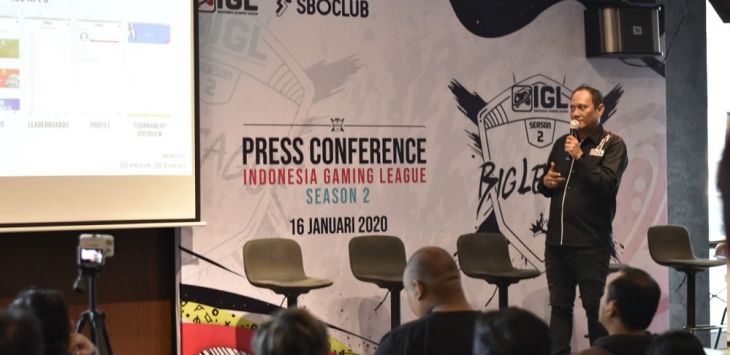 Suasana press conference gelaran Indonesia Gaming League (IGL) season 2.