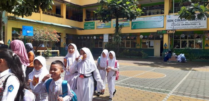 Suasana sekolah di SDN Mandiri 2, Jalan Dra. Julaeha Karmita, Kota Cimahi.