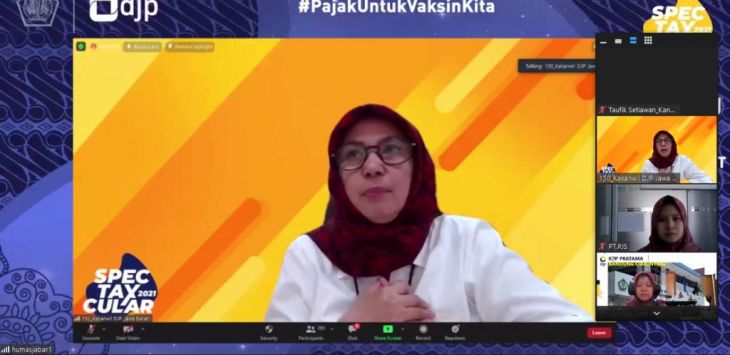 SPECTAXCULAR: Kakanwil DJP Jabar I Erna Sulistyowati pada acara Spectaxcular 2021 yang digelar daring di Gedung Keuangan Negara, Bandung, Senin (22/3/2021) (foto: IST)