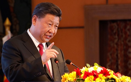 Presiden Tiongkok Xi Jinping meyakini Tiongkok akan berkibar dan gemilang dalam 30 tahun mendatang. Dia yakin Tiongkok bakal menjadi negara super power di dunia. (BIKASH DWARE/THE RISING NEPAL VIA AP)