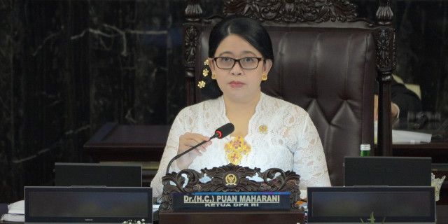 Ketua DPR RI Puan Maharani pidato dalam rangka pembukaan Masa Sidang I Tahun 2021-2022 di Gedung Parlemen, Senayan, Jakarta Pusat, Senin (16/8/2021). (ist)