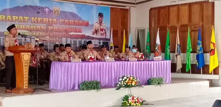 Kwartir Cabang (Kwarcab) Gerakan Pramuka Kabupaten Bandung Barat menggelar kegiatan Rapat Kerja Cabang (Rakercab) tahun 2022.
HENDRA HIDAYAT/ RADAR BANDUNG